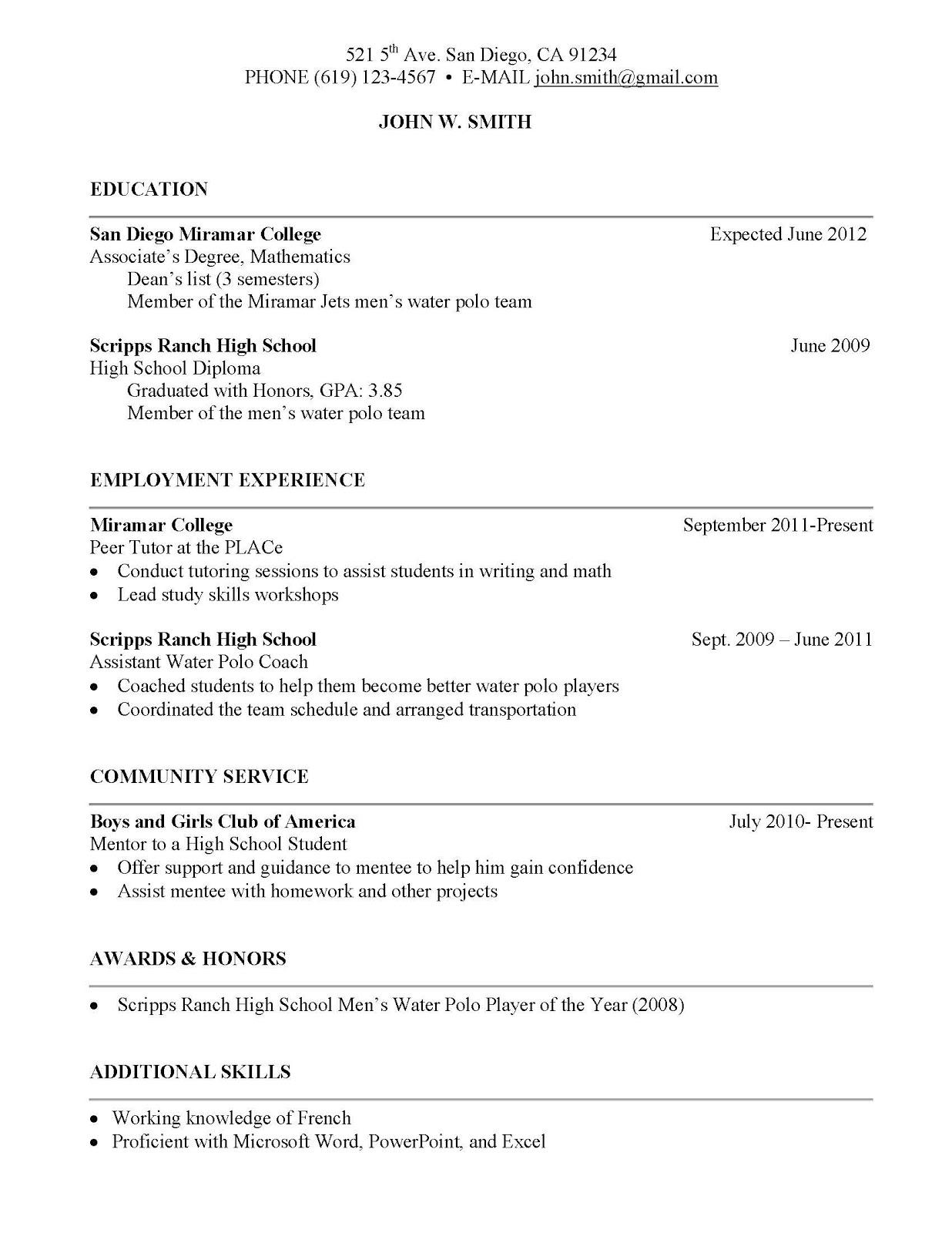 Build and release resume format